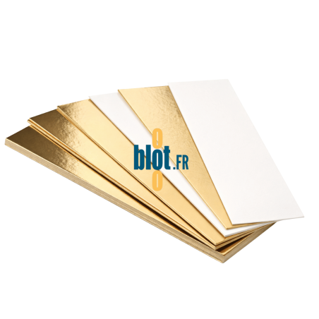 (X50) – Semelle à bûche Or/Blanc - Carton bord droit - (35x10.4 CM)
