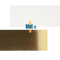 Détail tranche semelle carton alimentaire double face or blanc 50x10,4 cm