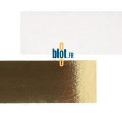 Détail tranche semelle carton alimentaire double face or blanc 60x10,4 cm