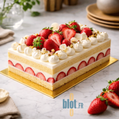 Lot de plaques pâtisserie carton or blanc 20x30 cm empilées en éventail