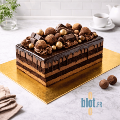 Support gâteau carton grand format 40x60 cm avec entremets chocolat professionnel