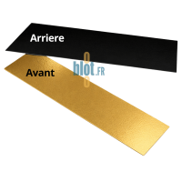 Rectangle carton pâtisserie or noir 20x60 cm face avant et arrière visibles