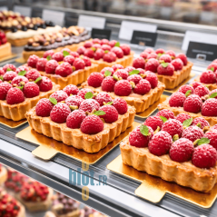 Plateau dégustation carré à languette or noir avec dessert individuel posé