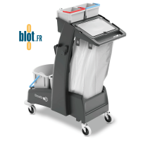 Chariot de nettoyage MM-4T Numatic vue latérale avec sac déchets intégré