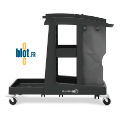 Vue latérale chariot ECO-Matic 3 avec support sac déchets et châssis robuste