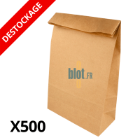 Sac kraft SOS sans anses naturel 20+9×34,5 cm pour vente à emporter alimentaire