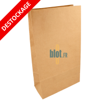 Sac papier kraft écologique sans poignée format restauration rapide 20+9×34,5 cm