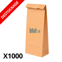 Sac cabas kraft naturel SOS sans anses 15+10×32 cm debout fermé pour vente à emporter professionnelle