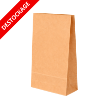 Sac papier kraft grand format 25+15×43,5 cm sans poignée pour emballages alimentaires volumineux