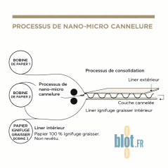 Structure interne nano-micro cannelure du gobelet à frites carton alimentaire
