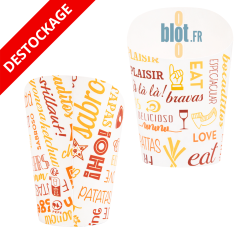 Deux gobelets à frites carton 480 ml présentés sous angles différents sur fond blanc.