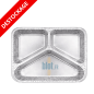DESTOCKAGE ! (X100) - Plat Alu 3 compartiments - (22.7×17.8×3 CM)