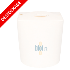 Récipient carton blanc 480 ml fermé avec languettes de transport sécurisé