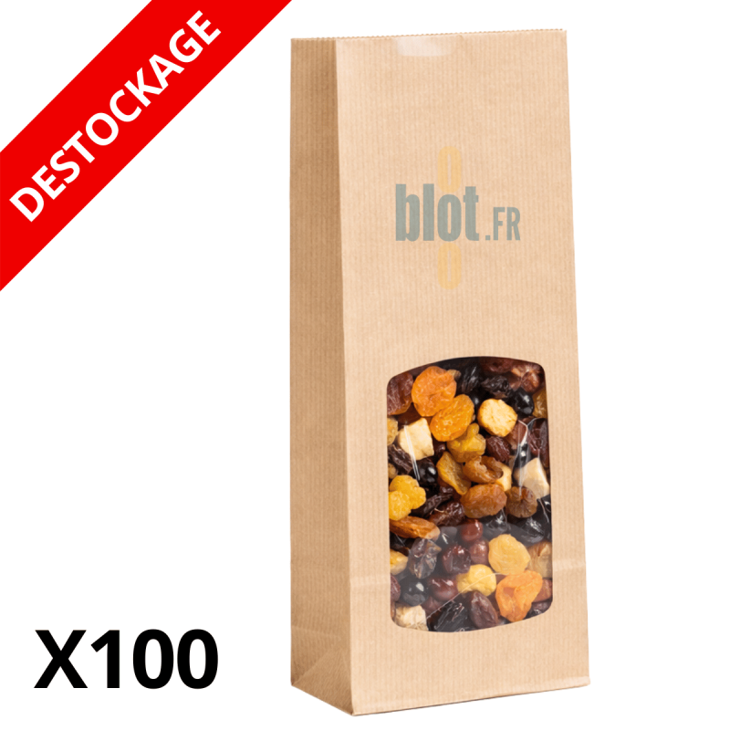 DESTOCKAGE ! (X100) - Sac alimentaire SOS kraft fenêtre - (400 ML)