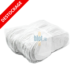 Lot de chaussons jetables spunbond blancs conditionnés en paquet sous film plastique