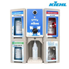 Centrale de dilution murale DOSI 4 KIEHL avec armoire verrouillable 4 produits et sélecteur central.
