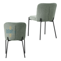 chaise TOPAZE verte professionnelle vue arrière structure acier époxy noir