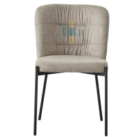 chaise TOPAZE taupe face assise rembourrée structure acier noir