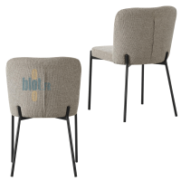 chaise TOPAZE taupe vue arrière dossier tissu structure métal noir