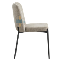 chaise TOPAZE taupe profil assise garnie pieds métal noir