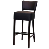 tabouret bar LUIGI ébène bois hêtre massif assise rembourrée simili cuir noir mobilier professionnel