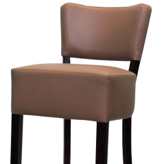 dossier et assise rembourrés tabouret LUIGI taupe simili cuir chaise haute bar professionnelle