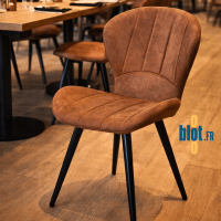 chaise INDIANA havane utilisée en salle de restaurant mobilier CHR design vintage assise confortable