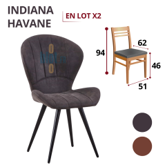 chaise INDIANA gris souris lot de 2 chaises restaurant simili cuir gris pieds métal noir dimensions 94 × 51 × 61 cm