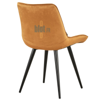 chaise PAMELA moutarde vue arrière dossier garni revêtement tissu moutarde pieds métal noir mobilier restaurant