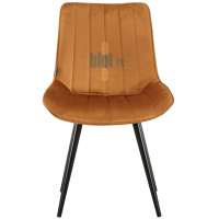 chaise PAMELA moutarde vue frontale assise et dossier garnis chaise restaurant confortable structure métal