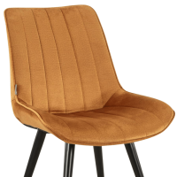 chaise PAMELA moutarde tissu garni pieds métal noir mobilier CHR chaise design restauration