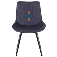 chaise PAMELA grise vue de face velours structure métal chaise professionnelle restauration