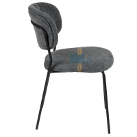 chaise JADE grise vue de profil structure métal noir assise garnie chaise professionnelle restaurant