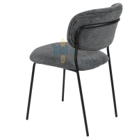 chaise JADE grise trois quarts arrière structure métal noir assise garnie mobilier restaurant professionnel