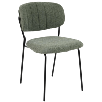 chaise JADE verte vue de face assise garnie structure métal chaise restaurant professionnelle