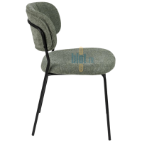 chaise JADE verte vue de profil structure métal noir assise garnie chaise professionnelle restaurant