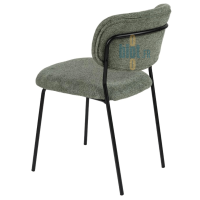 chaise JADE verte trois quarts arrière structure métal noir assise garnie mobilier restaurant professionnel
