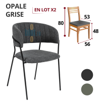 fauteuil OPALE gris structure métal assise garnie revêtement easy clean fauteuil restaurant professionnel
