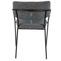 fauteuil OPALE gris vue arrière dossier garni structure métal fauteuil restauration professionnel