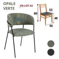 fauteuil OPALE vert structure métal assise garnie revêtement easy clean fauteuil restaurant professionnel