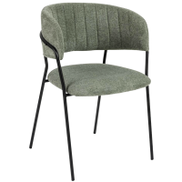 fauteuil OPALE vert vue avant structure métal noir assise garnie mobilier restauration professionnel