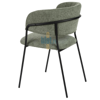 fauteuil OPALE vert trois quarts arrière structure métal noir assise garnie mobilier professionnel CHR