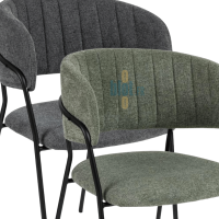 fauteuil OPALE vert et gris structure métal assise garnie mobilier professionnel restaurant
