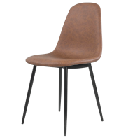 chaise SHELBY cognac vue avant structure métal noir assise garnie mobilier restauration professionnel
