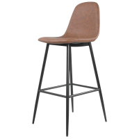 tabouret SHELBY cognac structure métal noir assise garnie tabouret haut restaurant professionnel