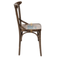 chaise ALBENA hêtre patine vintage vue profil structure bois chaise restaurant professionnelle