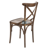 chaise ALBENA hêtre patine vintage dossier croix structure bois chaise bistrot professionnelle