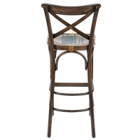tabouret ALBENA hêtre patine vintage vue arrière tabouret bar bois professionnel