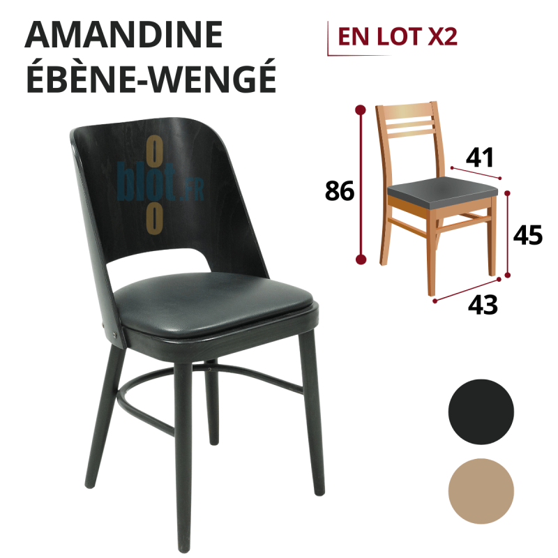 Chaise AMANDINE - Hêtre Ébène-Wengé