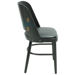 chaise AMANDINE ébène wengé vue profil chaise restaurant bois foncé